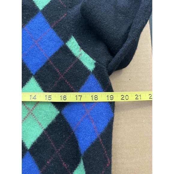 VTG Polo Golf Ralph Lauren Medium Adult Sweater Merino Wool Black Argyle Mens - Picture 5 of 7